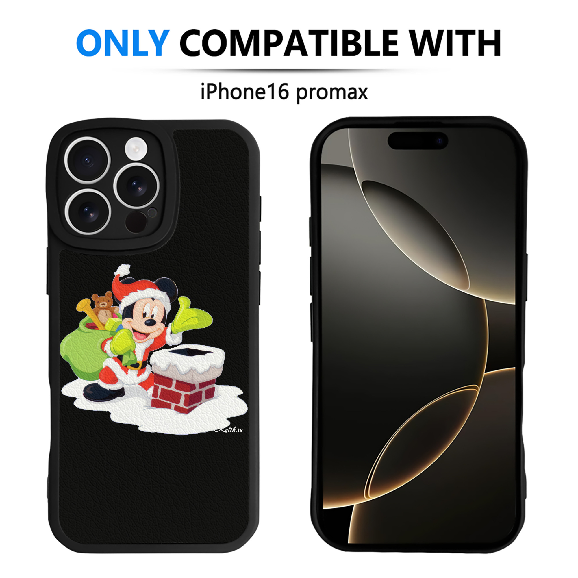 （画像用） ミッキーマウス Mickey Mouse 【iPhone 16シリーズ対応】シリコンスマホケース（レザー調） 材質：シリコン